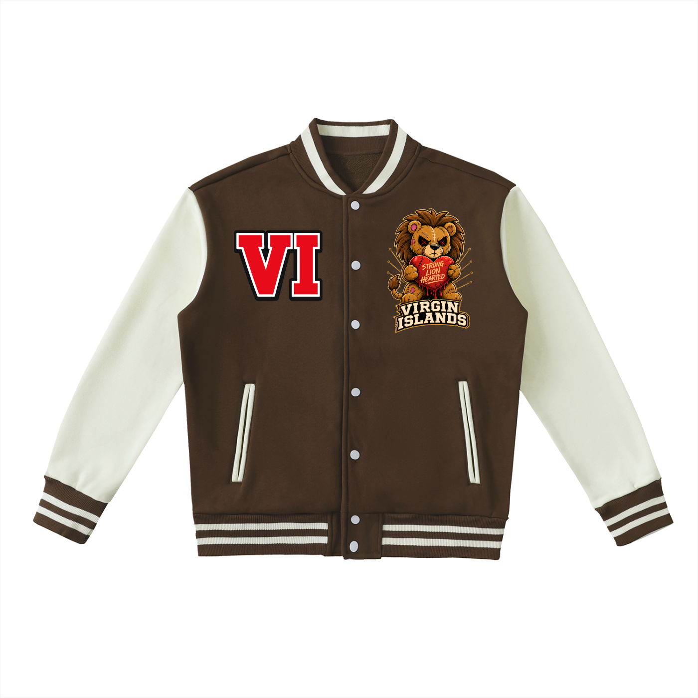 LION HEART Two-Tone Fleeced Varsity Jacket