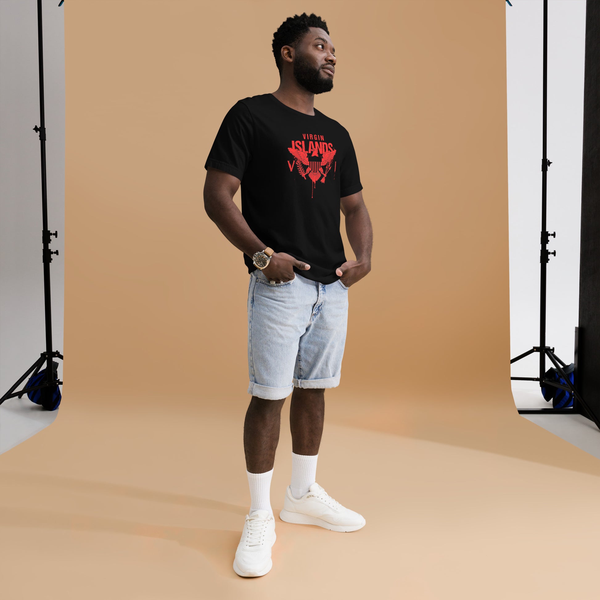 Red Painted Vi Unisex Tee | Phade Fashion Virgin Islands